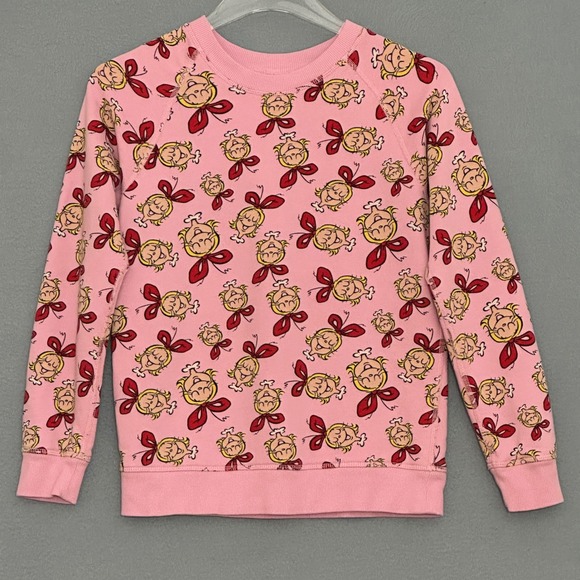 Hanna Andersson The Grinch Who Kids Sweatshirt Pink Size 10 Crewneck Casual Fun - Picture 1 of 12